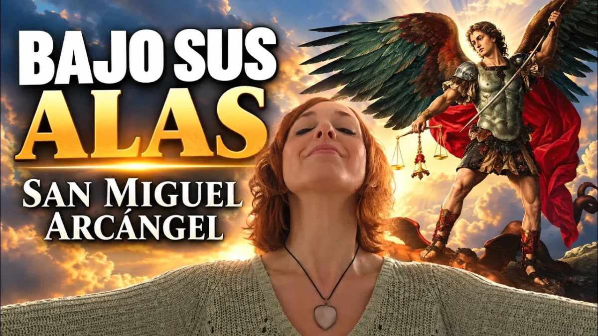San Miguel Arcángel representado con su espada de luz y un resplandor protector, simbolizando la protección espiritual, la limpieza de energías negativas y el envío de Reiki Egipcio.